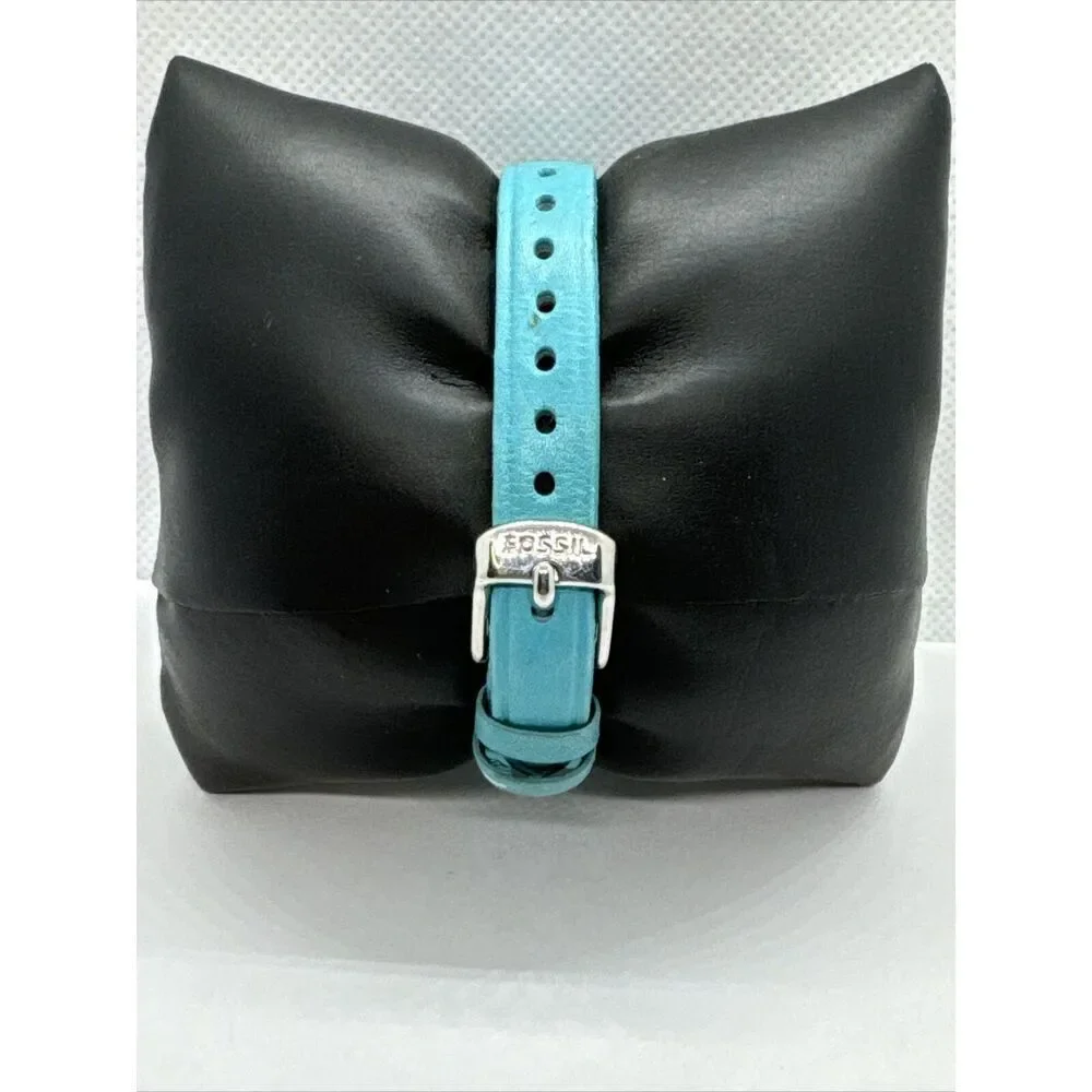 Fossil Sculptor ES3559 Women Blue Leather Analog Silver Dial Quartz Watch JNA347